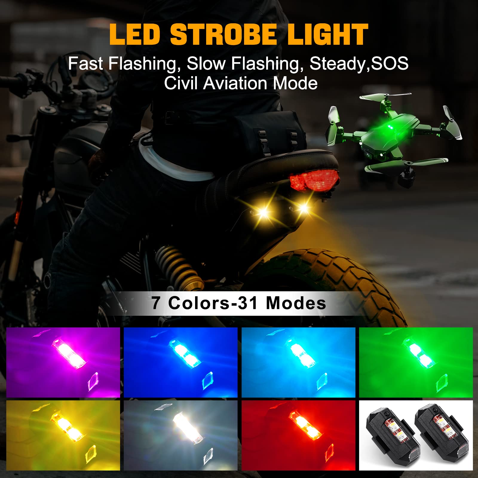 Мотоциклетные фонари, стробоск – обзор и цена Drone Led Light